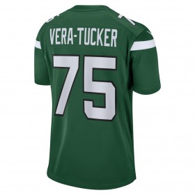 Maillot New York Jets Alijah Vera-Tucker 75 Nike Vert 2021 NFL Draft  - Homme